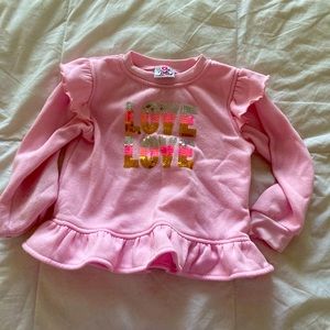 Pink Ruffle Love Love Long-Sleeve Top